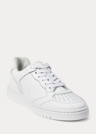 Vita Ralph Lauren Court lädersneakers för kvinnor