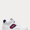 Vita Ralph Lauren Court Mid Pro Sneakers för män