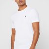 Vita Ralph Lauren Custom Slim Fit T-shirts i bomull för män Vita Ralph Lauren Custom Slim Fit T-shirts i bomull för män