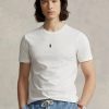 Vita Ralph Lauren Custom Slim Fit T-shirts med rund hals för män Vita Ralph Lauren Custom Slim Fit T-shirts med rund hals för män
