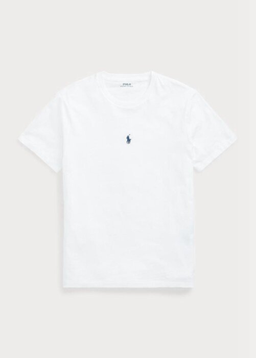 Vita Ralph Lauren Custom Slim Fit T-shirts med rund hals för män Vita Ralph Lauren Custom Slim Fit T-shirts med rund hals för män