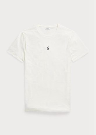 Vita Ralph Lauren Custom Slim Fit T-shirts med rund hals för män