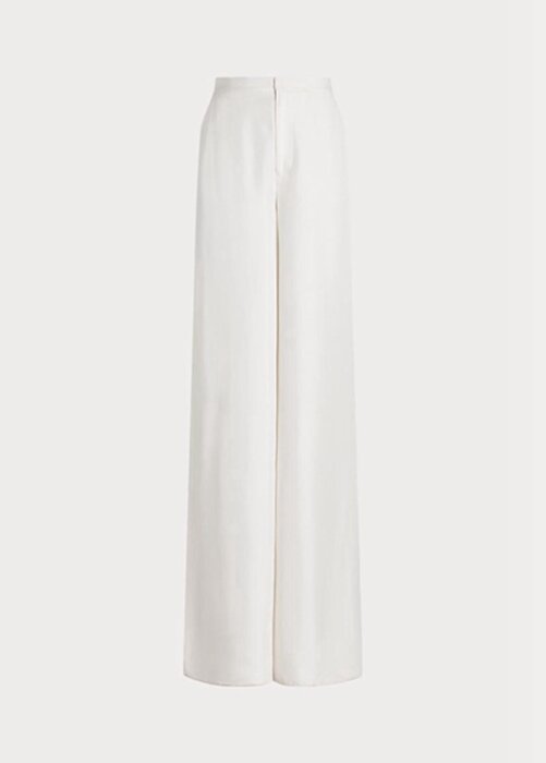 Vita Ralph Lauren Elaine Silk Shantung byxor för kvinnor Vita Ralph Lauren Elaine Silk Shantung byxor för kvinnor