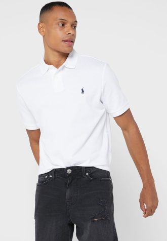 Vita Ralph Lauren Essential pikétröjor för män