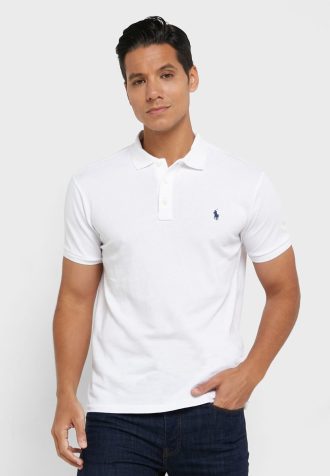 Vita Ralph Lauren Essential pikétröjor för män