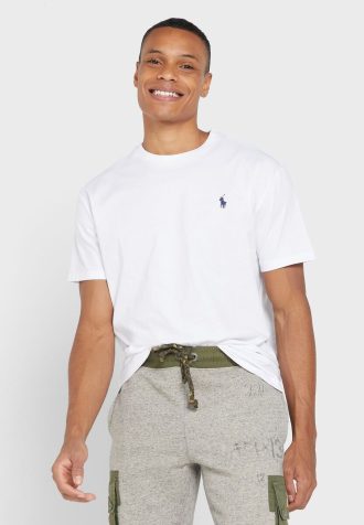 Vita Ralph Lauren Essential T-shirts med rund hals för män