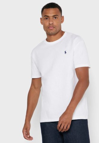Vita Ralph Lauren Essential T-shirts med rund hals för män