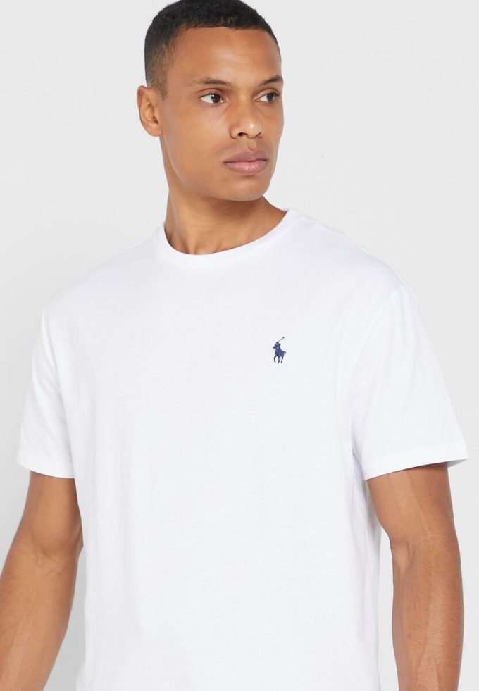 Vita Ralph Lauren Essential T-shirts med rund hals för män
