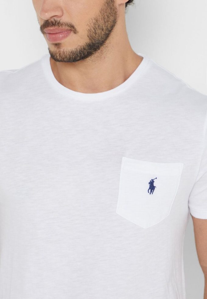 Vita Ralph Lauren Essential T-shirts med rund hals för män