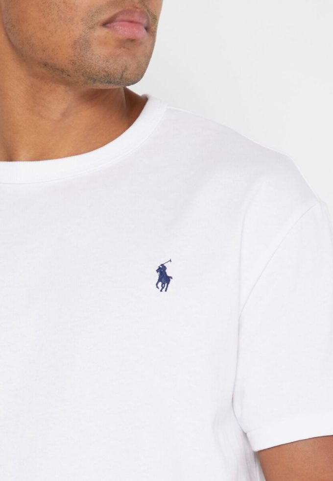 Vita Ralph Lauren Essential T-shirts med rund hals för män Vita Ralph Lauren Essential T-shirts med rund hals för män