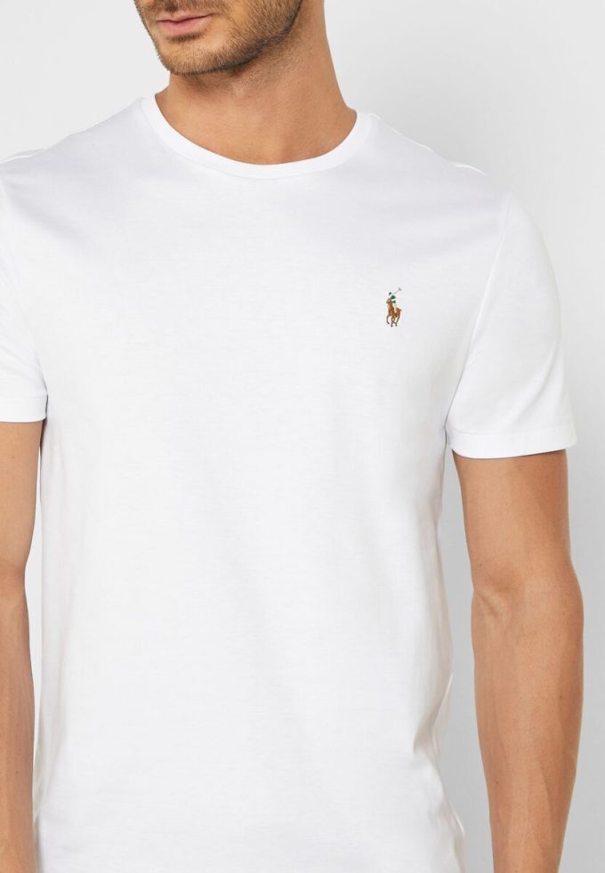 Vita Ralph Lauren Essential T-shirts med rund hals för män