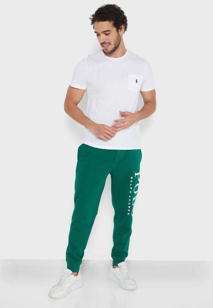 Vita Ralph Lauren Essential T-shirts med rund hals för män