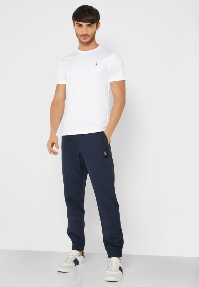 Vita Ralph Lauren Essential T-shirts med rund hals för män