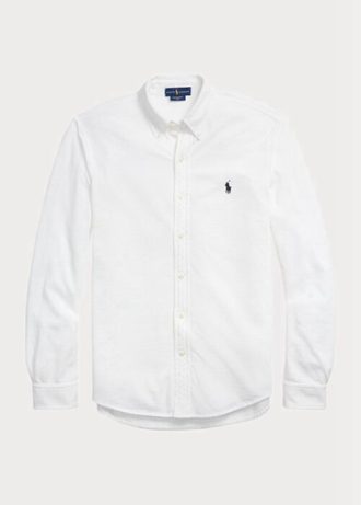 Vita Ralph Lauren fjäderviktiga meshskjortor för män