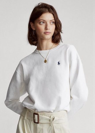 Vita Ralph Lauren fleece sweatshirts för kvinnor