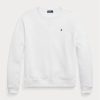 Vita Ralph Lauren fleece sweatshirts med rund hals för kvinnor Vita Ralph Lauren fleece sweatshirts med rund hals för kvinnor