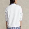 Vita Ralph Lauren fleece sweatshirts med rund hals för kvinnor Vita Ralph Lauren fleece sweatshirts med rund hals för kvinnor