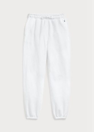 Vita Ralph Lauren fleecefriidrottsbyxor för kvinnor