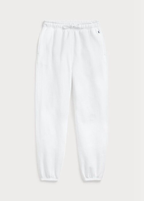 Vita Ralph Lauren fleecefriidrottsbyxor för kvinnor Vita Ralph Lauren fleecefriidrottsbyxor för kvinnor
