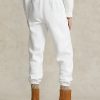 Vita Ralph Lauren fleecefriidrottsbyxor för kvinnor Vita Ralph Lauren fleecefriidrottsbyxor för kvinnor