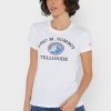 Vita Ralph Lauren grafiska T-shirts med rund hals för kvinnor Vita Ralph Lauren grafiska T-shirts med rund hals för kvinnor