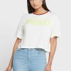 Vita Ralph Lauren grafiska T-shirts med rund hals för kvinnor