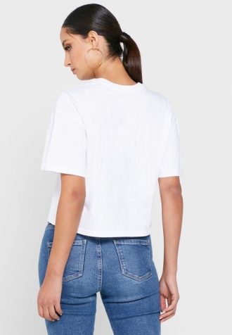 Vita Ralph Lauren grafiska T-shirts med rund hals för kvinnor