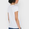 Vita Ralph Lauren grafiska T-shirts med rund hals för kvinnor Vita Ralph Lauren grafiska T-shirts med rund hals för kvinnor