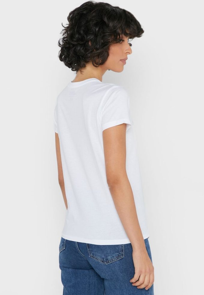 Vita Ralph Lauren grafiska T-shirts med rund hals för kvinnor Vita Ralph Lauren grafiska T-shirts med rund hals för kvinnor