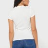 Vita Ralph Lauren grafiska T-shirts med rund hals för kvinnor Vita Ralph Lauren grafiska T-shirts med rund hals för kvinnor