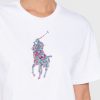 Vita Ralph Lauren grafiska T-shirts med rund hals för kvinnor Vita Ralph Lauren grafiska T-shirts med rund hals för kvinnor