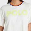 Vita Ralph Lauren grafiska T-shirts med rund hals för kvinnor