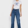 Vita Ralph Lauren grafiska T-shirts med rund hals för kvinnor Vita Ralph Lauren grafiska T-shirts med rund hals för kvinnor
