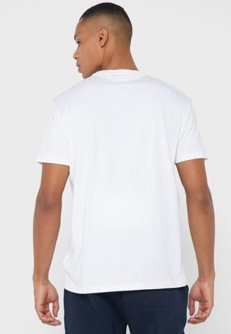 Vita Ralph Lauren grafiska T-shirts med rund hals för män