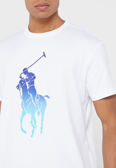 Vita Ralph Lauren grafiska T-shirts med rund hals för män Vita Ralph Lauren grafiska T-shirts med rund hals för män
