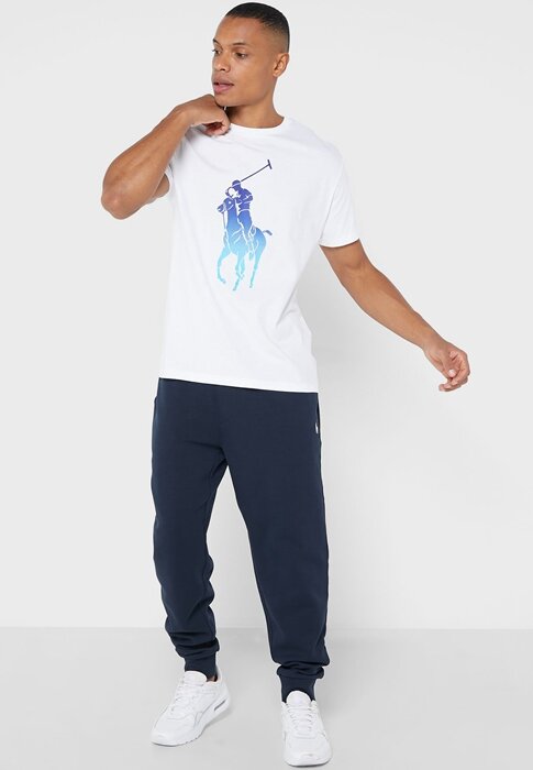 Vita Ralph Lauren grafiska T-shirts med rund hals för män Vita Ralph Lauren grafiska T-shirts med rund hals för män