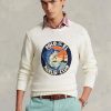 Vita Ralph Lauren Grafiska tröjor i bomull-linne för män Vita Ralph Lauren Grafiska tröjor i bomull-linne för män