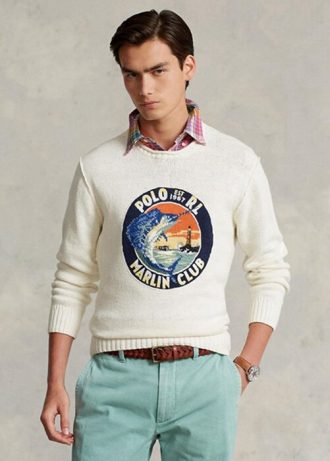 Vita Ralph Lauren Grafiska tröjor i bomull-linne för män