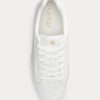 Vita Ralph Lauren Hailey Sneakers i perforerat läder för kvinnor