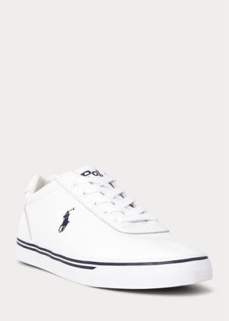 Vita Ralph Lauren Hanford lädersneakers för män
