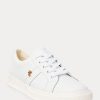 Vita Ralph Lauren Janson II Action Läder Sneakers för kvinnor