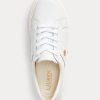 Vita Ralph Lauren Janson II Action Läder Sneakers för kvinnor