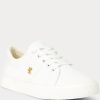 Vita Ralph Lauren Janson II Canvas Sneakers för kvinnor