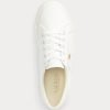 Vita Ralph Lauren Janson II Canvas Sneakers för kvinnor