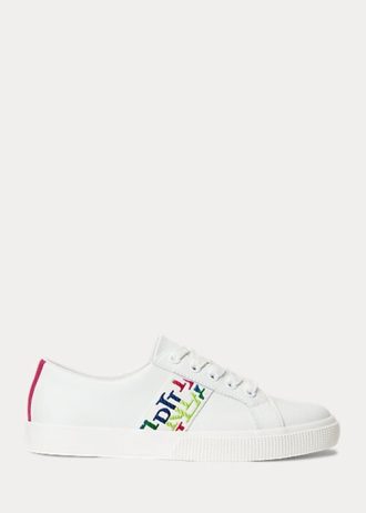 Vita Ralph Lauren Janson III Sneakers i nappaläder för kvinnor