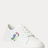 Vita Ralph Lauren Janson III Sneakers i nappaläder för kvinnor