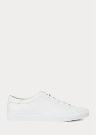 Vita Ralph Lauren Jermain lädersneakers för män