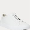 Vita Ralph Lauren Jermain lädersneakers för män