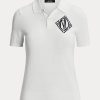 Vita Ralph Lauren Jersey-pikétröjor för kvinnor Vita Ralph Lauren Jersey-pikétröjor för kvinnor