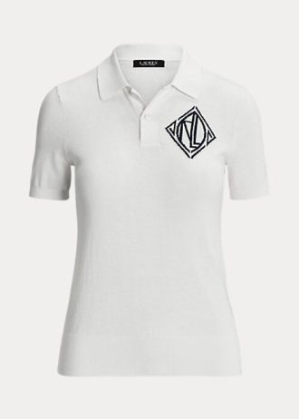 Vita Ralph Lauren Jersey-pikétröjor för kvinnor